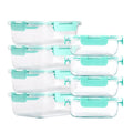 8-Piece Glass Food Storage Containers Set, BPA-Free, Leakproof, Microwave & Oven Safe, 6 Sizes, Borosilicate Glass Lock Lid