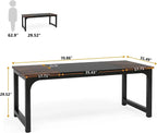 Tribesigns 70.8" Executive Computer Desk - Large Home Office Workstation, Dual Monitor Ready, 70x31x29", Assembly Required, Vintage Grey / Vintage Black / White