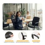 Heavy PU Leather Ergonomic Office Chair with Lumbar Support Padded Armrests Waiting Room Desk Chair Office