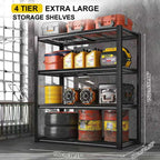 Heavy Duty Adjustable 4 Tier Storage Shelves 2400 lbs Load Capacity Storage Rack Multipurpose Display Rack for Garage Warehouse Basement Home