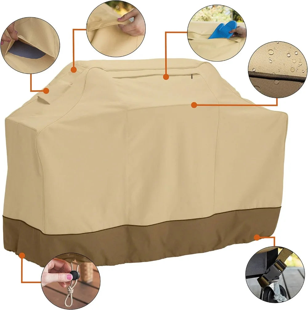 Water-Resistant 64 Inch BBQ Grill Cover with Secure Fit & Durable Design