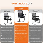 Ergonomic Office Chair No Wheels with Comfy Armrest and Mesh Lumbar Support Back Basket Design