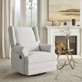 Upholstered Swivel Recliner Chair, Comfy Glider Rocking Chair with Lumbar Pillow and Footrest,