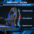 Gaming Ergonomic Office Chair with Swivel Rolling Adjustable PU Leather Racing Chair Flip-up Armrest