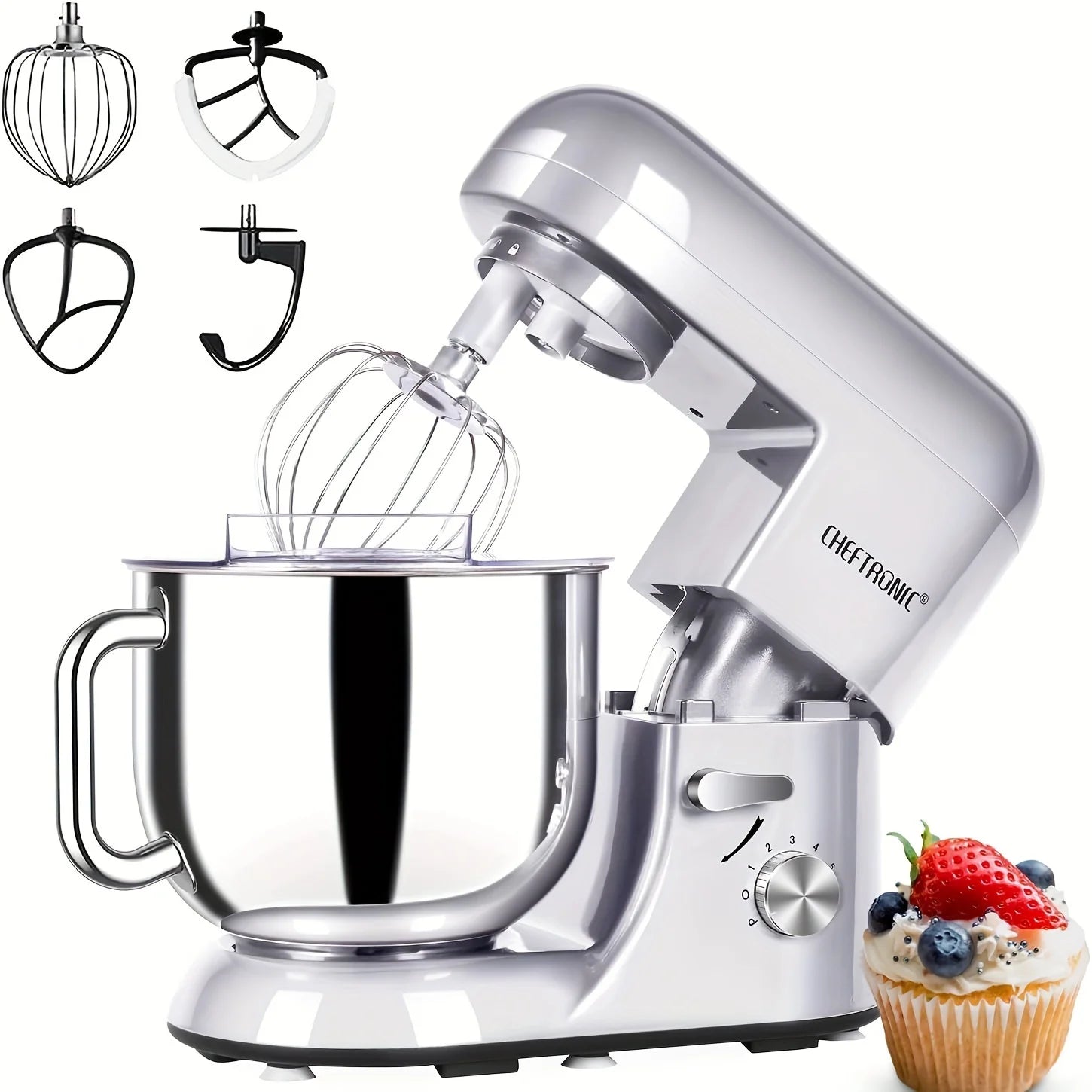 1pc Stand Mixer, 7 Quart Tilt-Head Electric 6-Speed, US Plug, Frother for milk