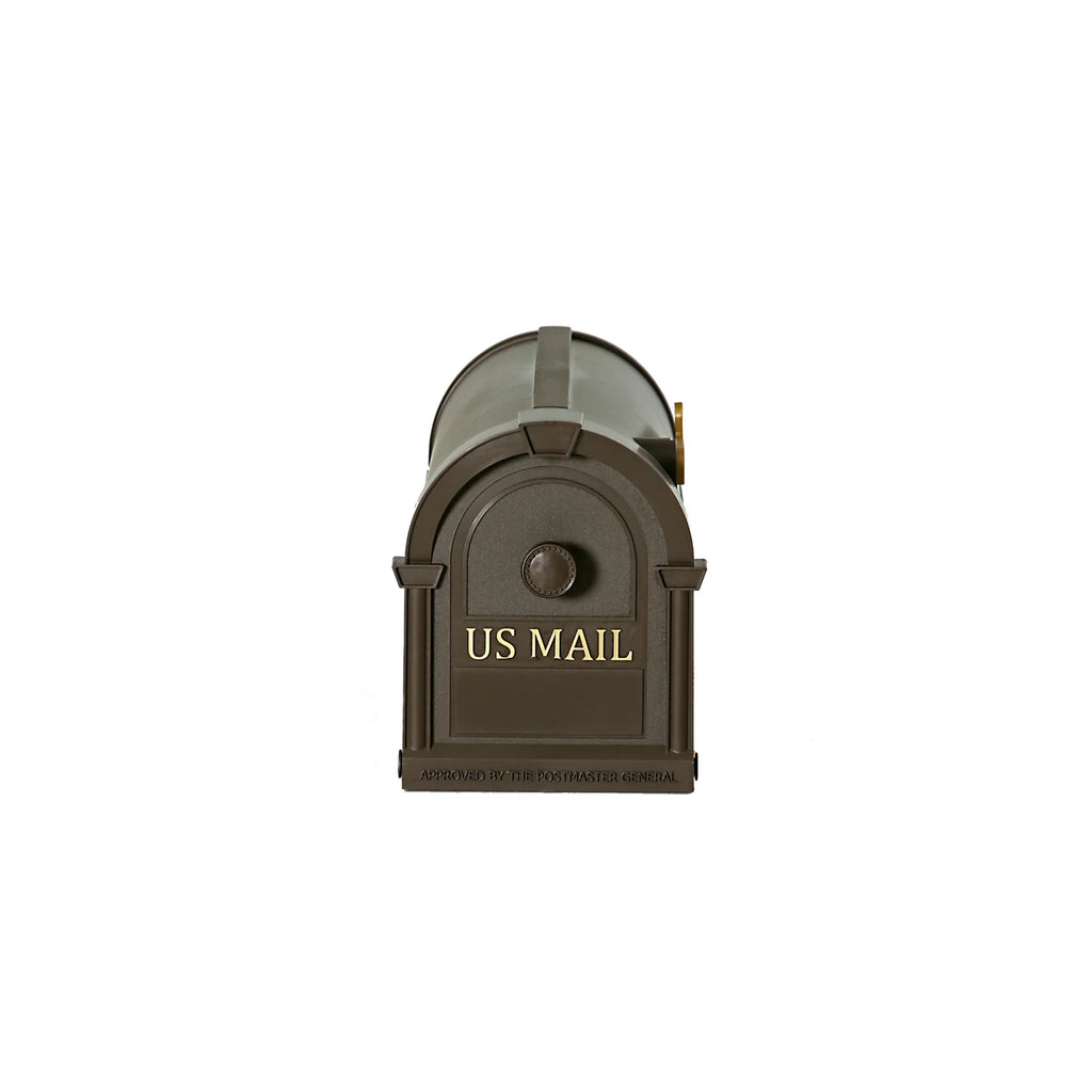 Outdoor Plastic Post Mount Mailbox in Bronze, Weather Resistant for Curbside Home Use, Durable Heavy Duty Plastic Mailbox with Large Capacity for Letters, Magazines & Small Parcels,
