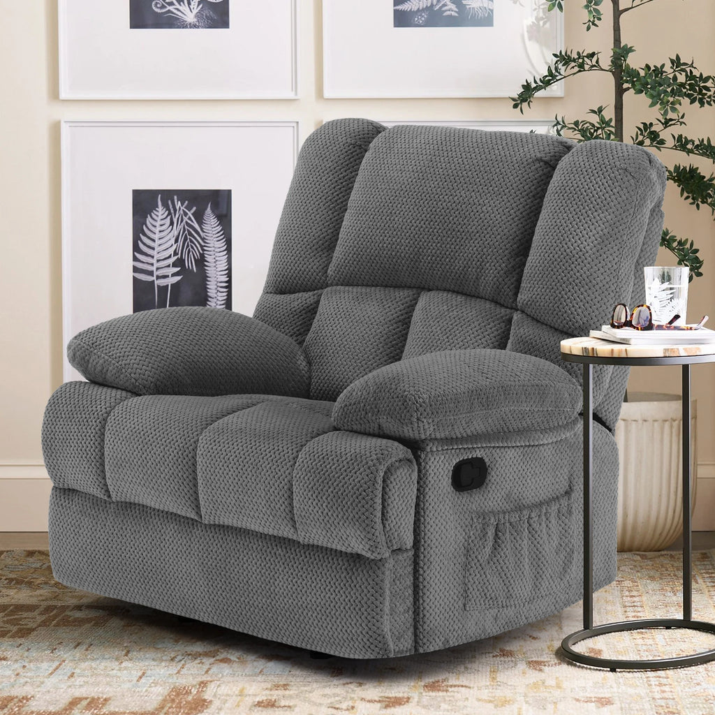 Oversized Rocker Recliner Chair, Upholstered High Back Comfortable & Heavy Duty, for Adults Living Room, Home Theater