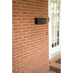 Townhouse galvanized steel small wall-mount mailbox in black for residential outdoor use with rust-resistant finish