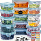 48Pcs BPA-Free Food Storage Airtight Containers & Lids Set