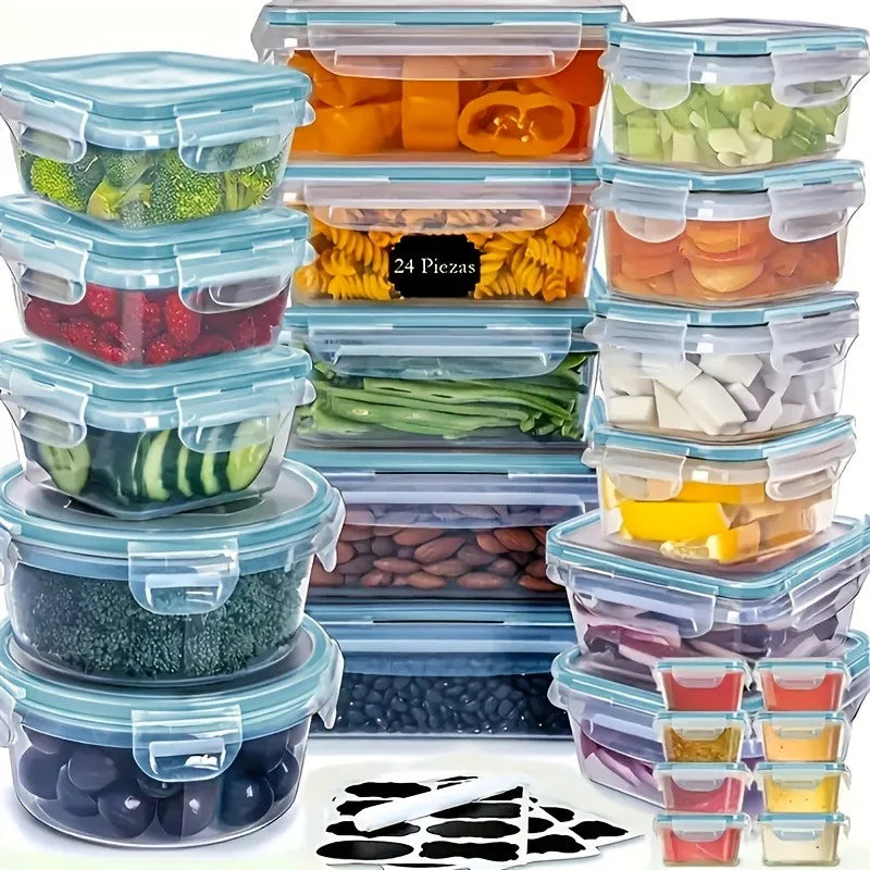 48Pcs BPA-Free Food Storage Airtight Containers & Lids Set