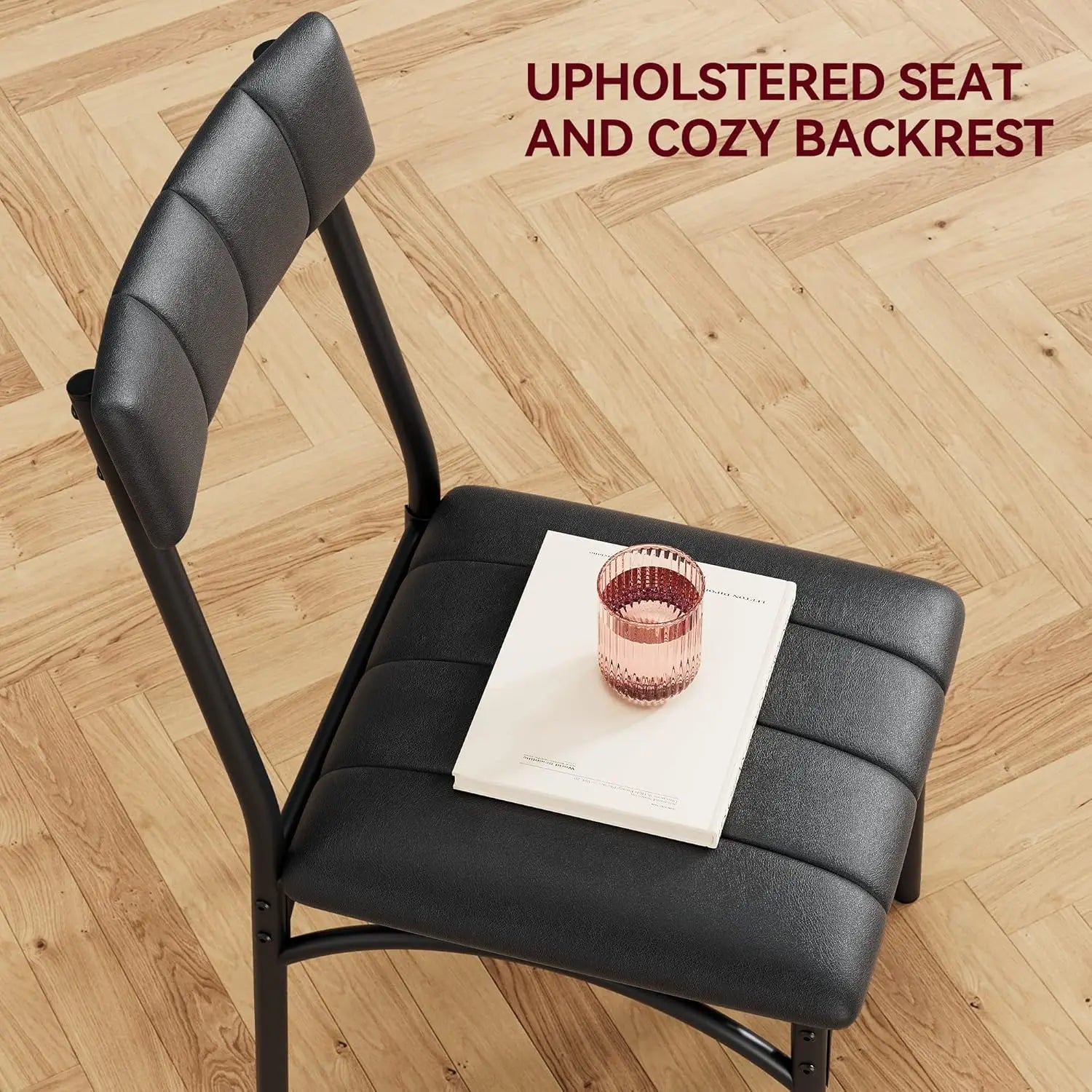 Modern Kitchen Table Set With 4 Upholstered Chairs