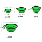 Folding Portable Silicone Dog Feeder Bowl with Carabiner Bottle Food Water Container