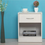 2 Wood Shelf Bedroom End Tables with Storage