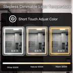20x28 inch LED Bathroom Vanity Mirror with Backlit Lights Fogless Makeup Wall Mounted