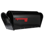 Outback Double Door Large Steel Post Mount Mailbox Black