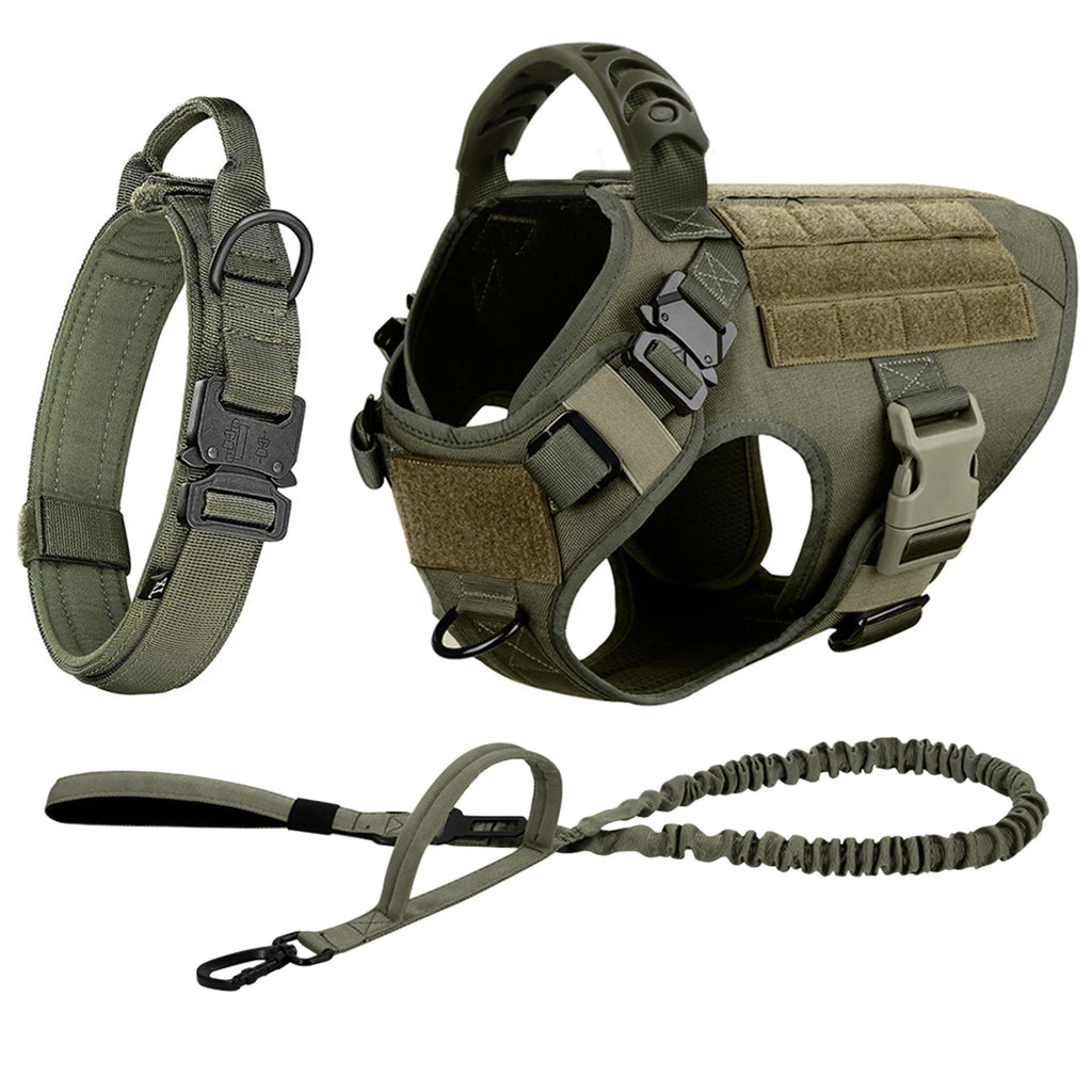 Large Dog Harness And Leash Set Malinois Training Walking Vest And Collar For Medium Large Dogs