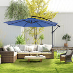 10FT Patio Umbrella Hanging Cantilever with Easy Tilt Adjustment UV Protection 8 Sturdy Ribs