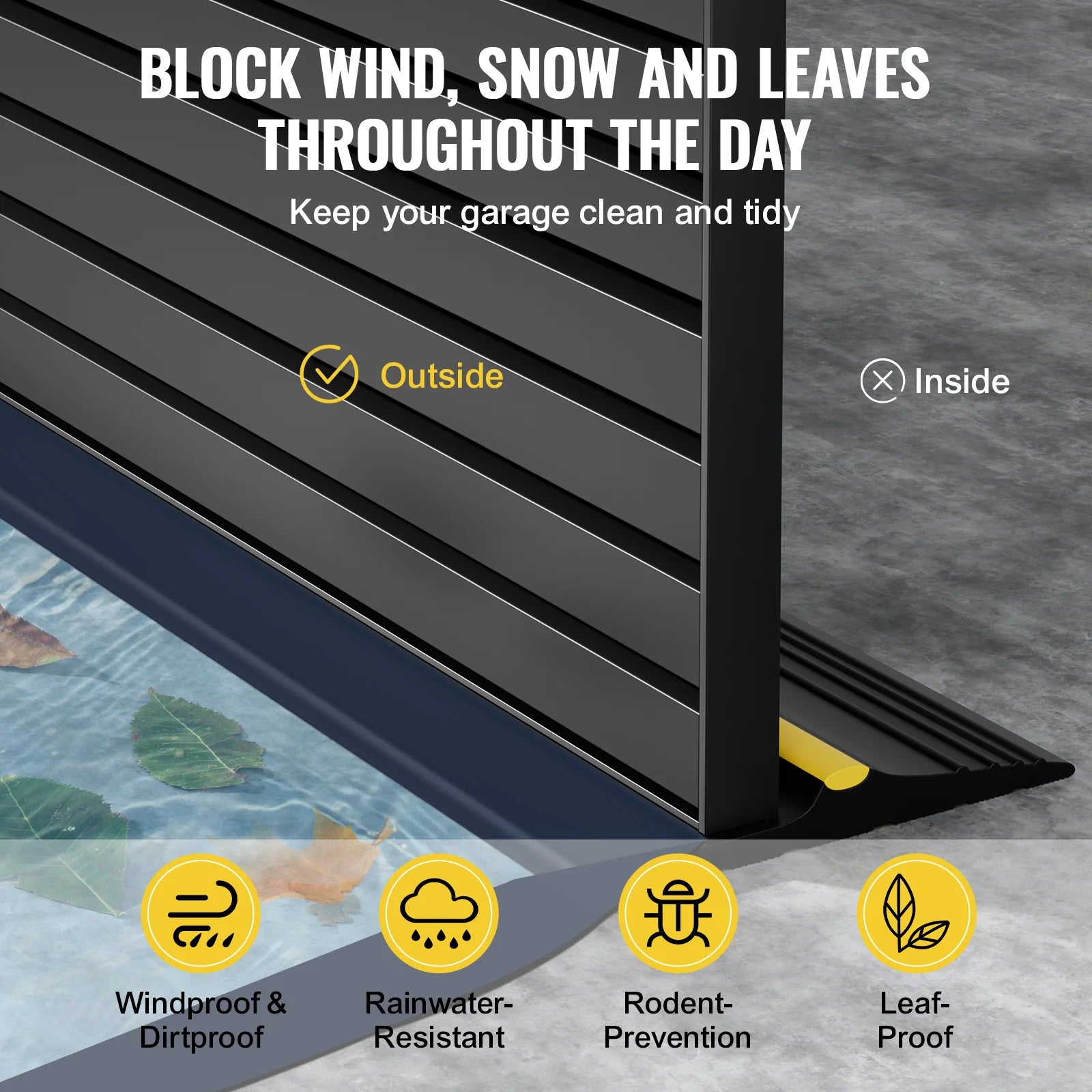 10/12/20 FT Garage Door Threshold Bottom Seal Strip Weatherproof