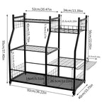 Freestanding Metal Garage Tool Organization Cart on Wheels
