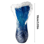 Sea Wave Vase Resin Blue Decoration
