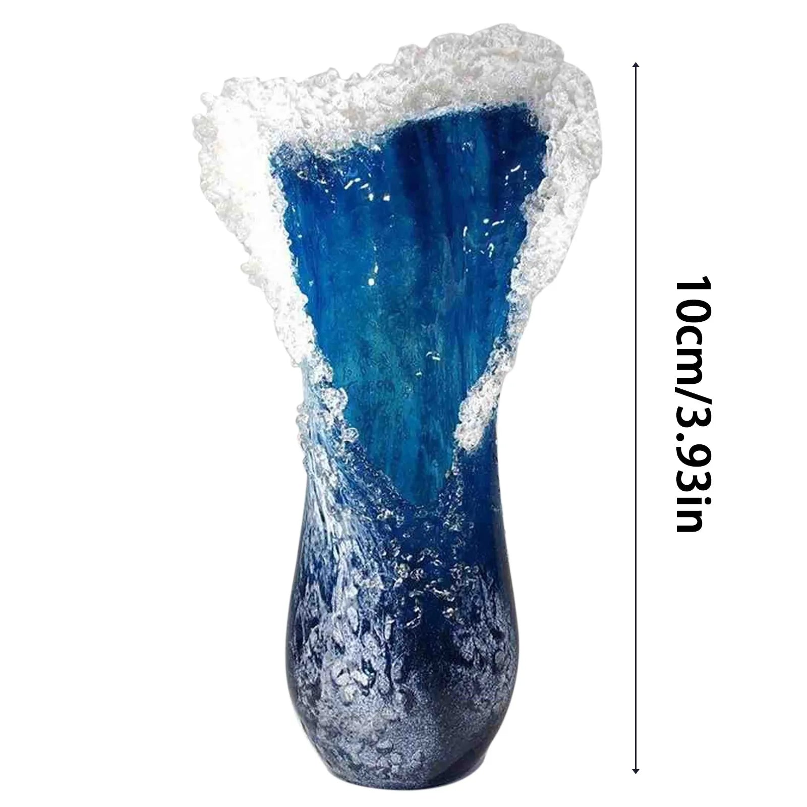 Sea Wave Vase Resin Blue Decoration