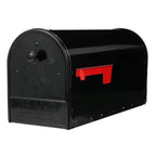 Outback Double Door Large Steel Post Mount Mailbox Black