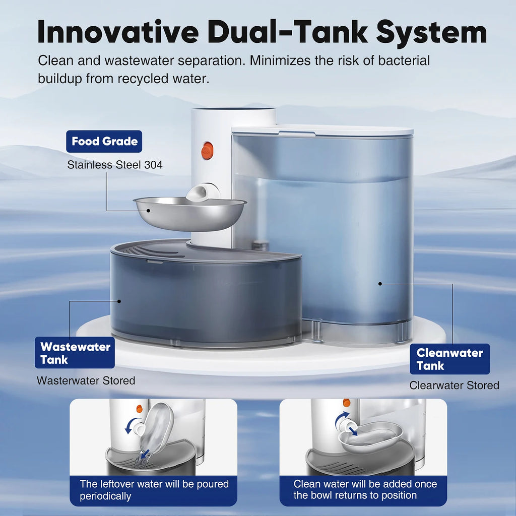 New Stainless Steel Bowl Pet Intelligent Pouring Water Dispenser Automatically Purifies
