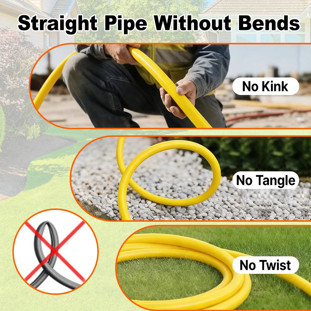 All Weather Hybrid  Garden Hose with 3/4'' Aluminum Fittings Lightweight, Kink Free.Flexible