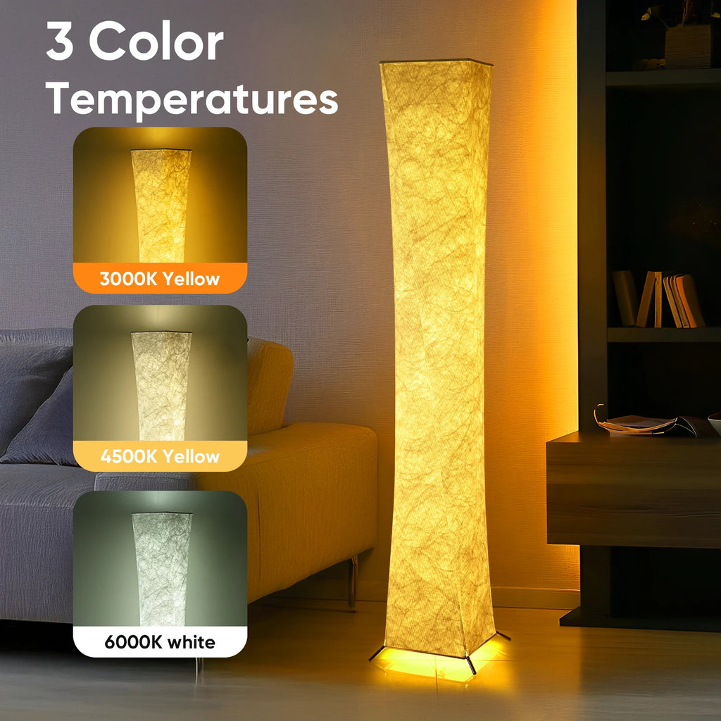 Soft Light Floor Lamp, 52" 3000K LED Tyvek Fabric Shade