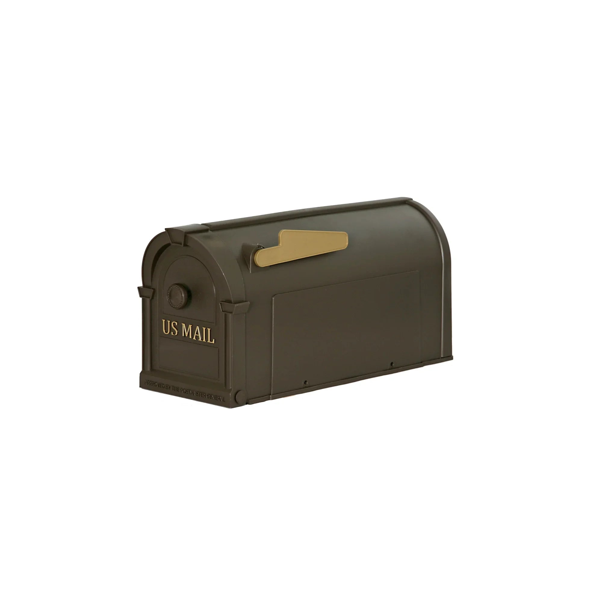 Outdoor Plastic Post Mount Mailbox in Bronze, Weather Resistant for Curbside Home Use, Durable Heavy Duty Plastic Mailbox with Large Capacity for Letters, Magazines & Small Parcels,