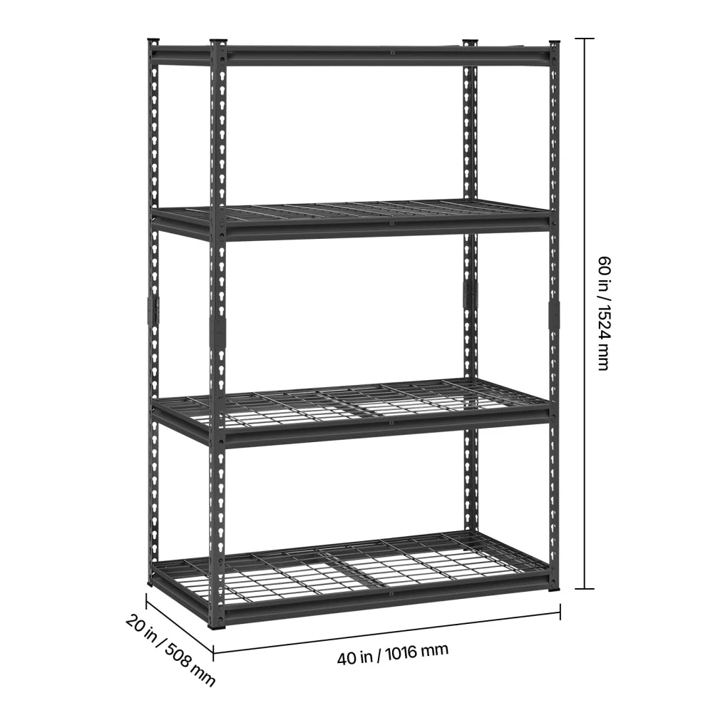 Heavy Duty Adjustable 4 Tier Storage Shelves 2400 lbs Load Capacity Storage Rack Multipurpose Display Rack for Garage Warehouse Basement Home
