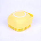 2-In-1 Pet Bath & Massage Brush With Shampoo Storage. Silicone For Sensitive Skin