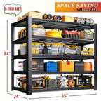 84 Inch Heavy-Duty Metal Storage Rack with 2000 lb Capacity per Layer Industrial Style Freestanding Shelf for Garage, Warehouse
