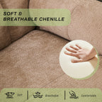 Rocking Recliner Chair, Modern Glider, Chenille Fabric Upholstery Recliner, Manual Reclining