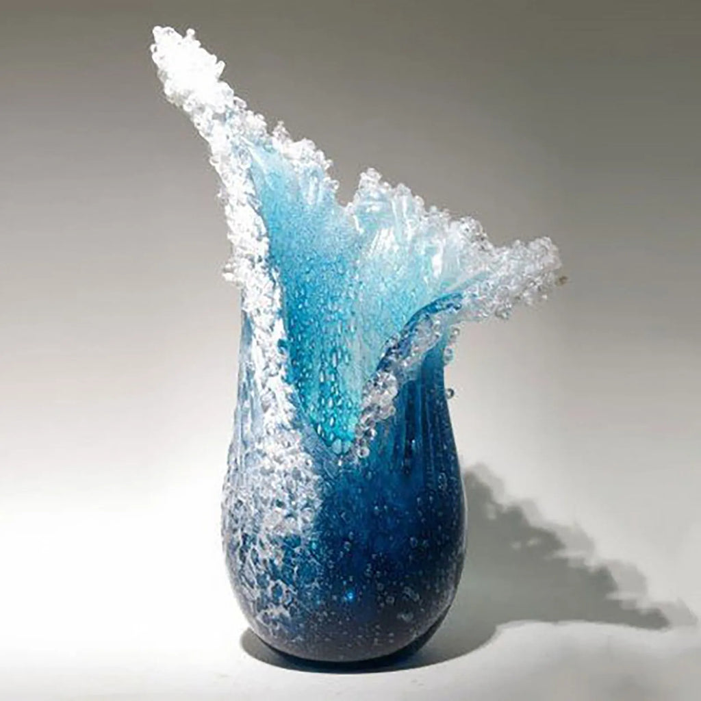 Sea Wave Vase Resin Blue Decoration