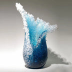 Sea Wave Vase Resin Blue Decoration