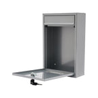 Stainless Steel Mail Letter Post Box Outdoor Wall Mounted Lockable Mailbox+2 Keys,