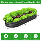 2-Pack Oval Galvanized Steel Raised Garden Bed Open Base Safety Edge Planter Box