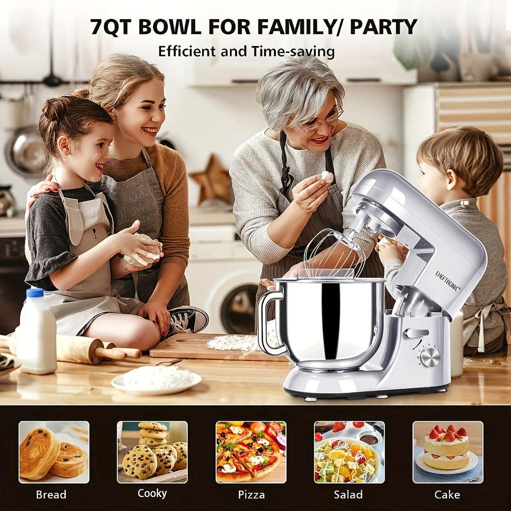 1pc Stand Mixer, 7 Quart Tilt-Head Electric 6-Speed, US Plug, Frother for milk