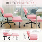 Ergonomic Criss Cross Legged Office Chair with Wheels, 360°Swivel Adjustable Height Kneeling Desk Chair with Footrest