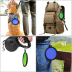 Folding Portable Silicone Dog Feeder Bowl with Carabiner Bottle Food Water Container