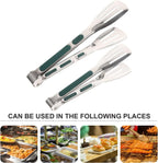2pcs Outdoor Bbq Tong Set Multi-function Stainless Steel Cooking Tongs for Grilling Steak, Bread, and Buffet