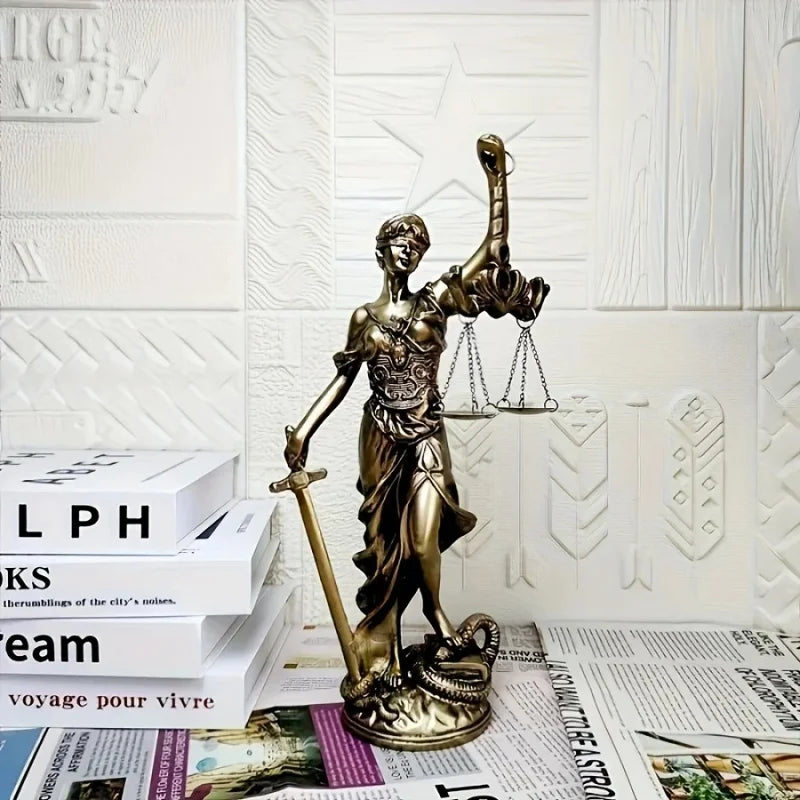 Imitation copper goddess of justice ornament decoration
