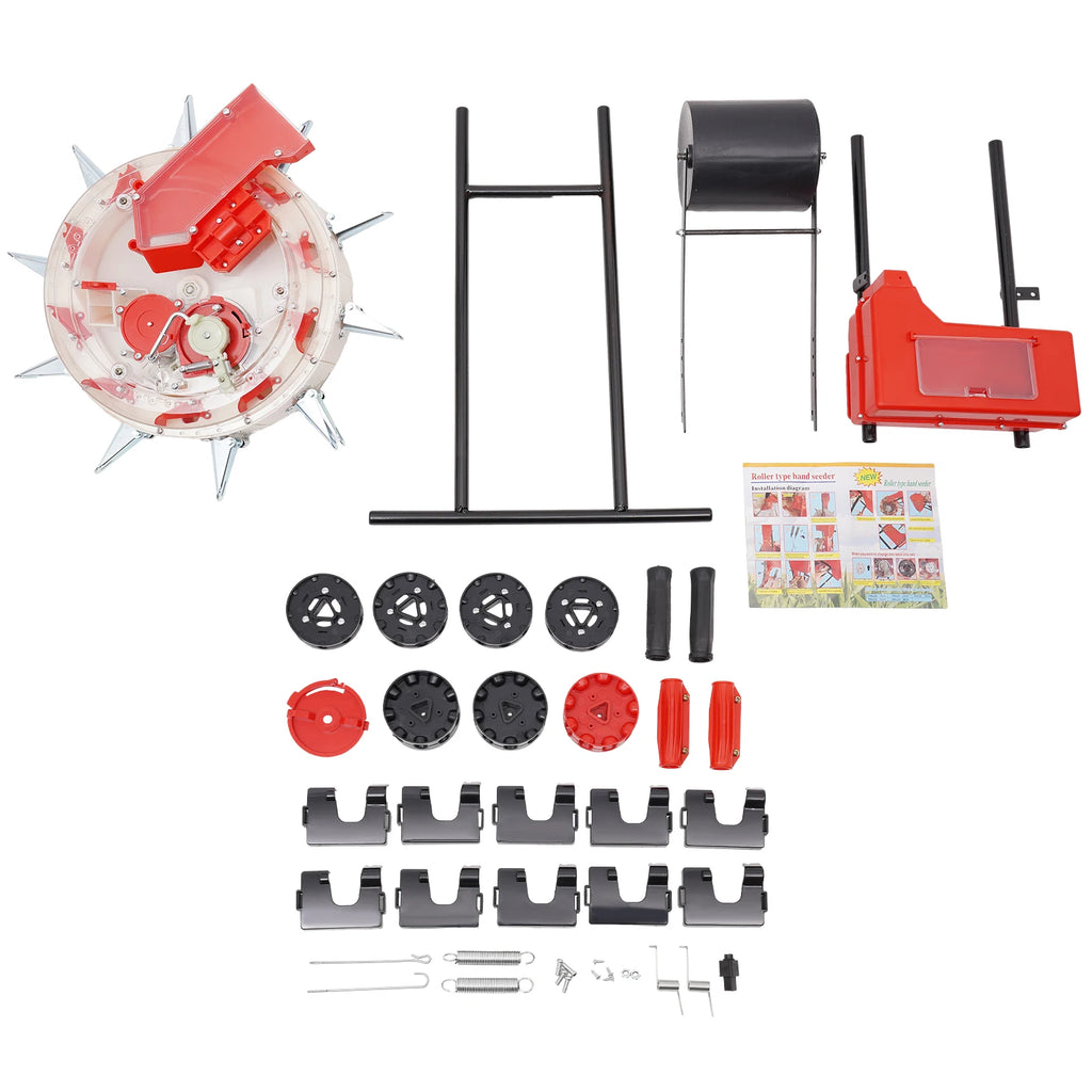 10 Nozzles Hand Push Garden Seeder Roller