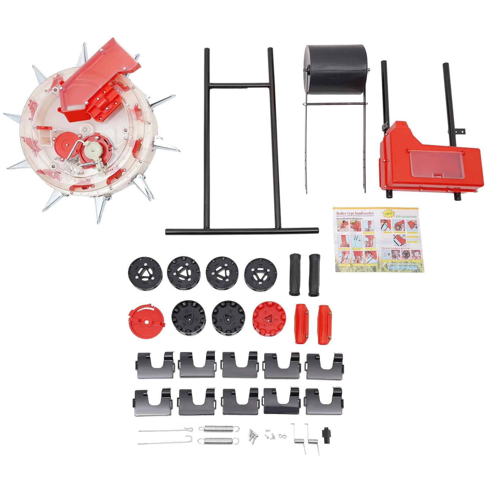 10 Nozzles Hand Push Garden Seeder Roller