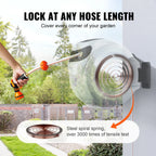 Retractable Hose Reel 180° Swivel Bracket Wall-Mounted with 9-Pattern Nozzle Automatic Rewind
