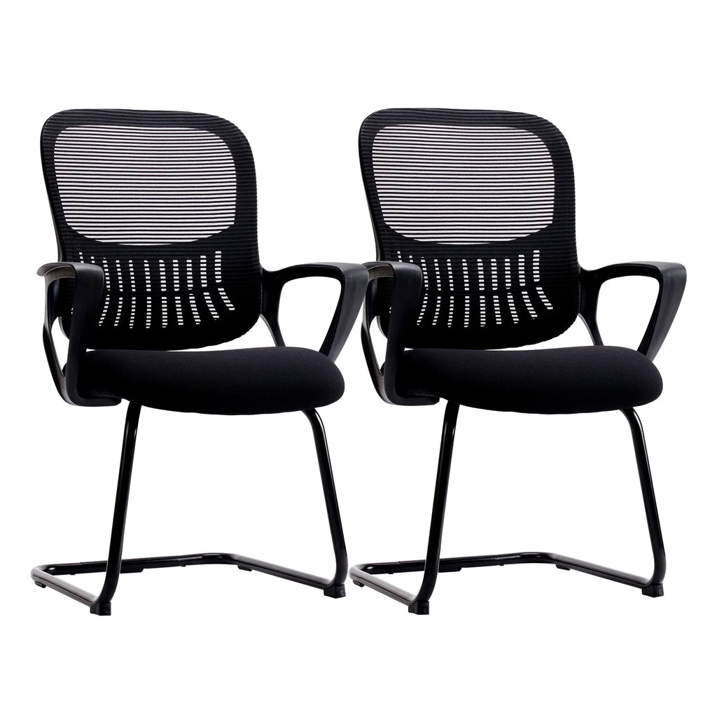Ergonomic Office Chair No Wheels with Comfy Armrest and Mesh Lumbar Support Back Basket Design