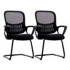 Ergonomic Office Chair No Wheels with Comfy Armrest and Mesh Lumbar Support Back Basket Design