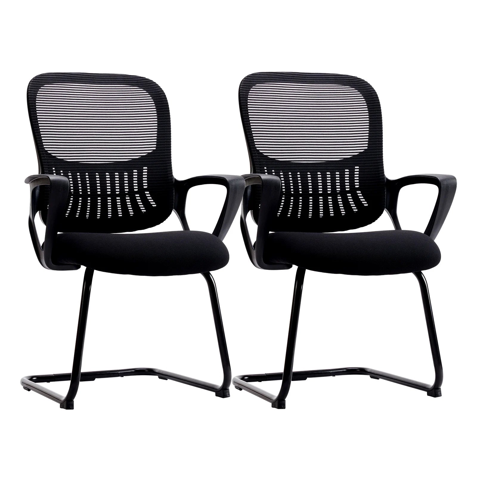 Ergonomic Office Chair No Wheels with Comfy Armrest and Mesh Lumbar Support Back Basket Design