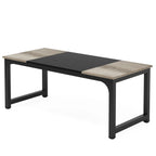 Tribesigns 70.8" Executive Computer Desk - Large Home Office Workstation, Dual Monitor Ready, 70x31x29", Assembly Required, Vintage Grey / Vintage Black / White